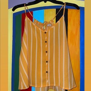 Yellow, sheer, like new tank top.